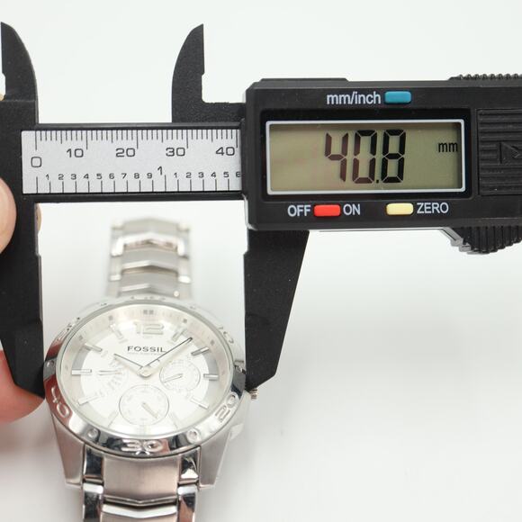 Mens Fossil Multifunction Watch 41mm Silver Tone Day Date Stainless Steel BQ9327 - Picture 2 of 14